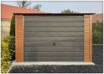 Mobilgarázs 3,5x5m aranytölgy színben, grafit színű kapuval