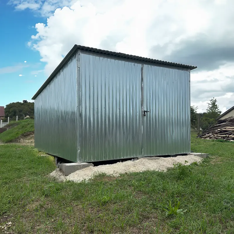 Mobilgarázs 3x5m hátrafelé lejtő horganyzott Mobilgarázs 3x5m hátrafelé lejtő horganyzott