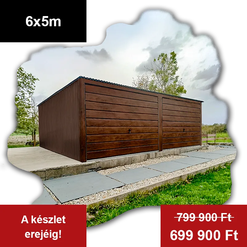 StalConcept.hu - 6x5 m hátra lejtő tetős, dupla mobilgarázs RAL 8017. StalConcept.hu - 6x5 m hátra lejtő tetős, dupla mobilgarázs RAL 8017.