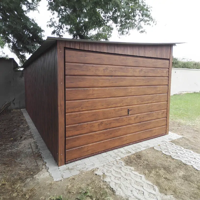 3x5m garázs oldalra lejtő tetővel - sötét matt dió 3x5m garázs oldalra lejtő tetővel - sötét matt dió