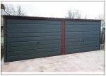 Dupla mobilgarázs 6x5 méretben, hátra lejtő tetővel, grafit színben