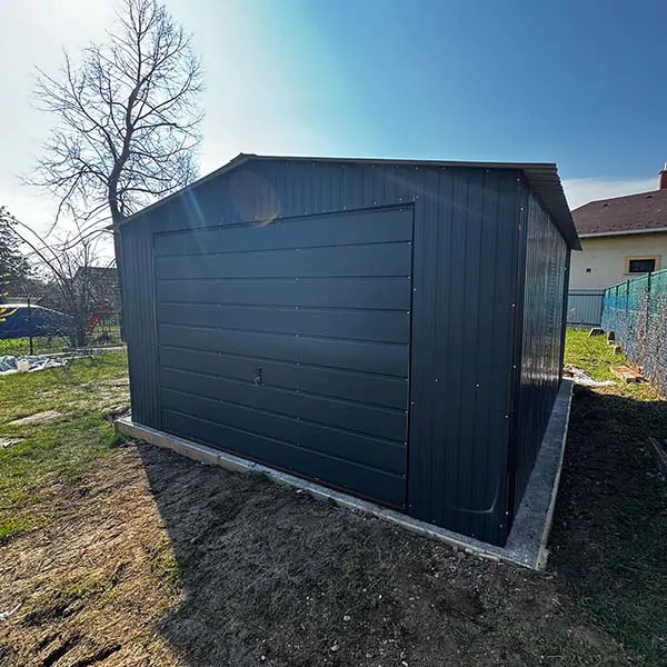 Mobilgarázs 4×5m nyeregtető GRAFIT színben Mobilgarázs 4×5m nyeregtető GRAFIT színben